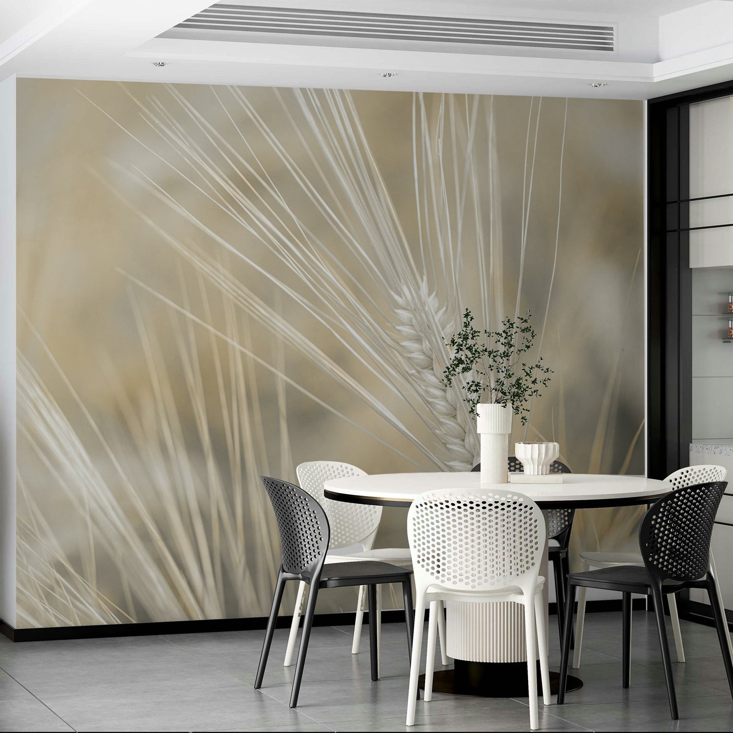 Minimal wheat wall mural
