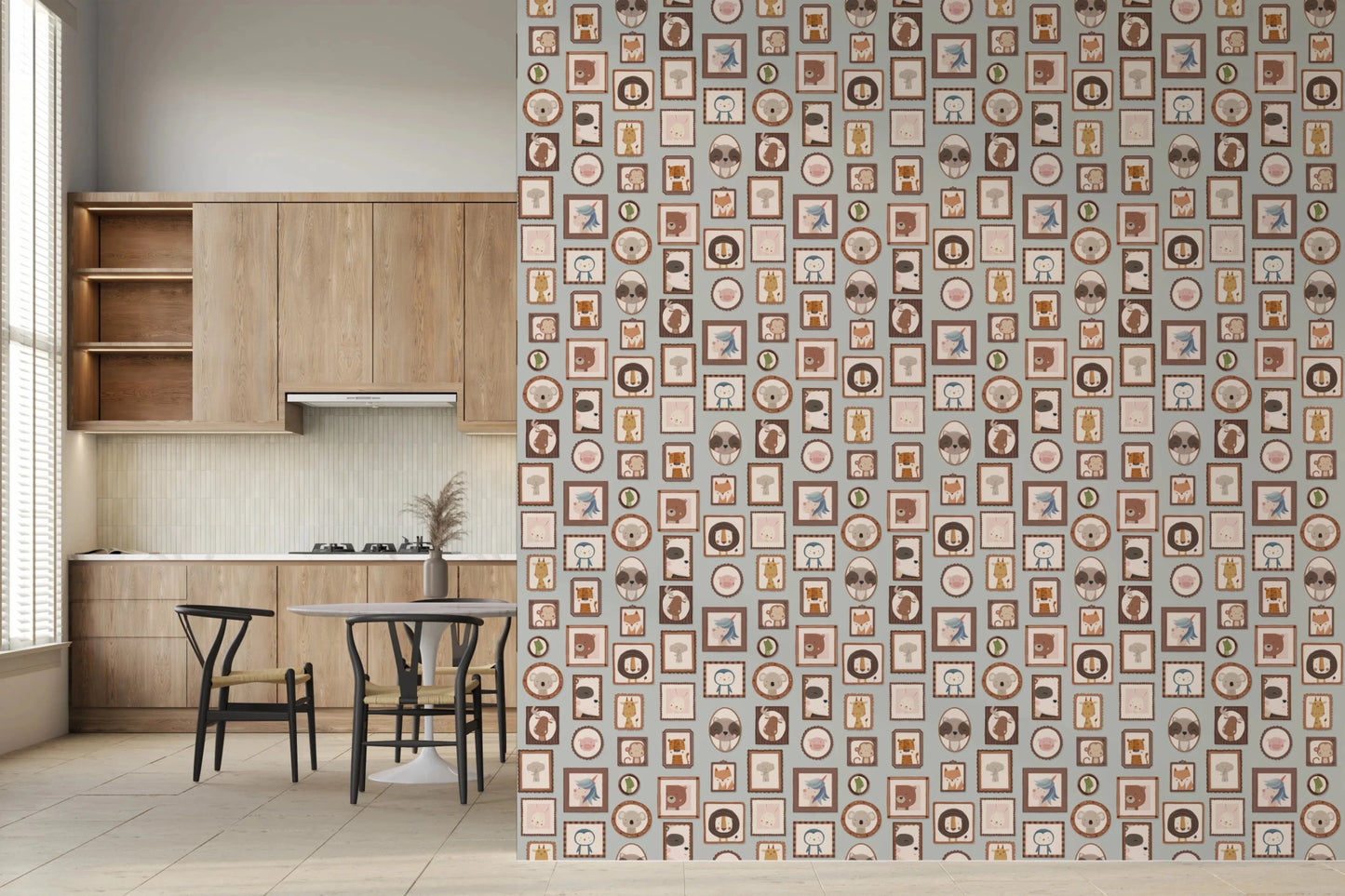 Whimsical Animal Portraits Wallpaper⁠