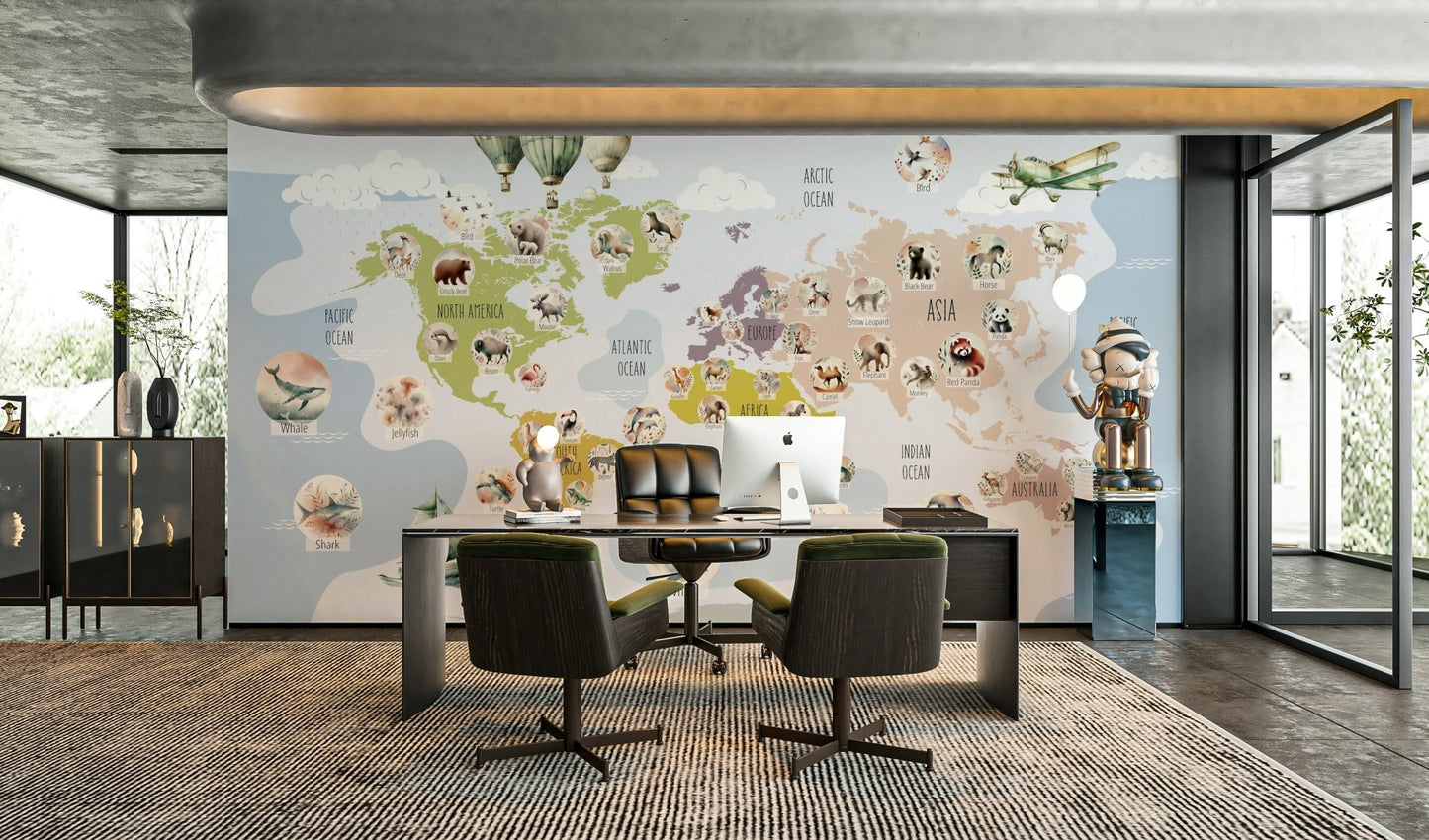 The wallpaper for walls being admired in a home.

