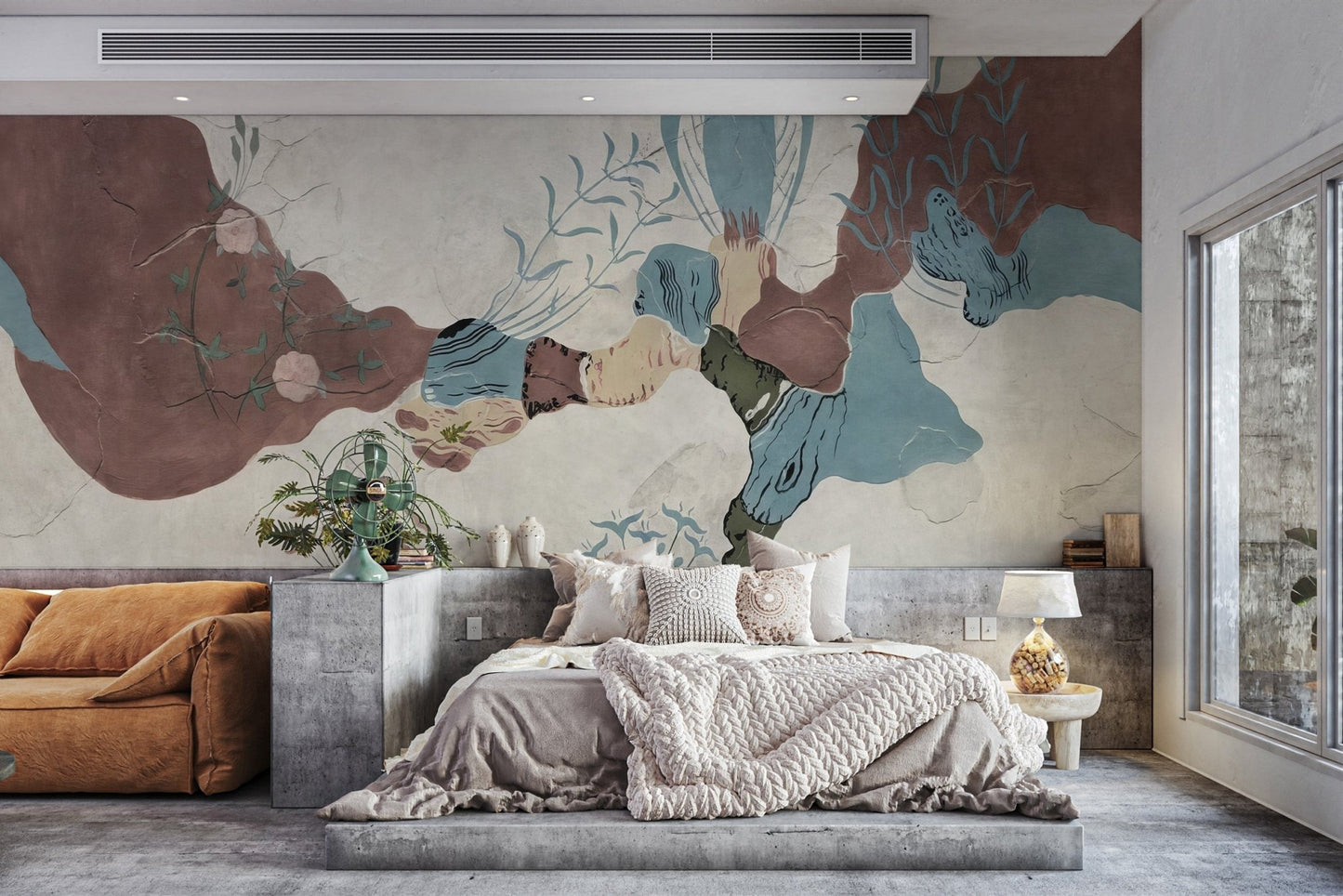 Playful whimsical bird paradise wallpaper design C267
