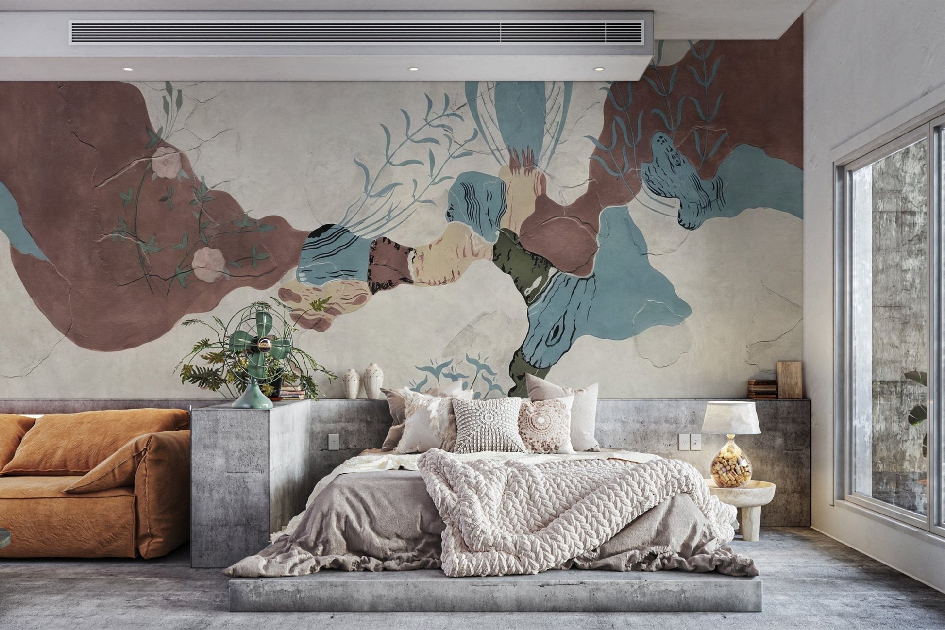 Playful whimsical bird paradise wallpaper design C267