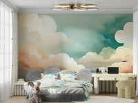 Beautiful cloud vista wall mural for bedrooms.

