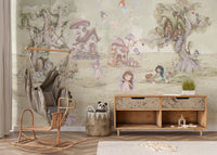 Pastel fairy forest wall design
