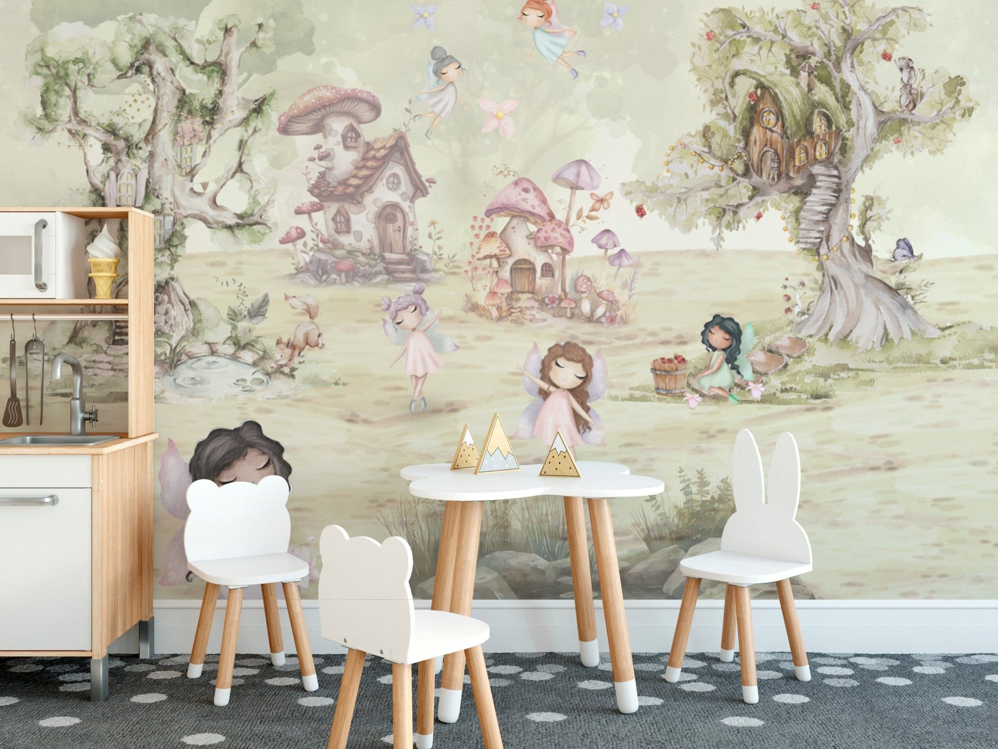 Fairy tale forest wallpaper decor
