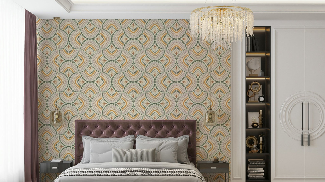 Elegant fan design wall mural
