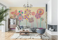 An artistic nature inspired mural for home decor.