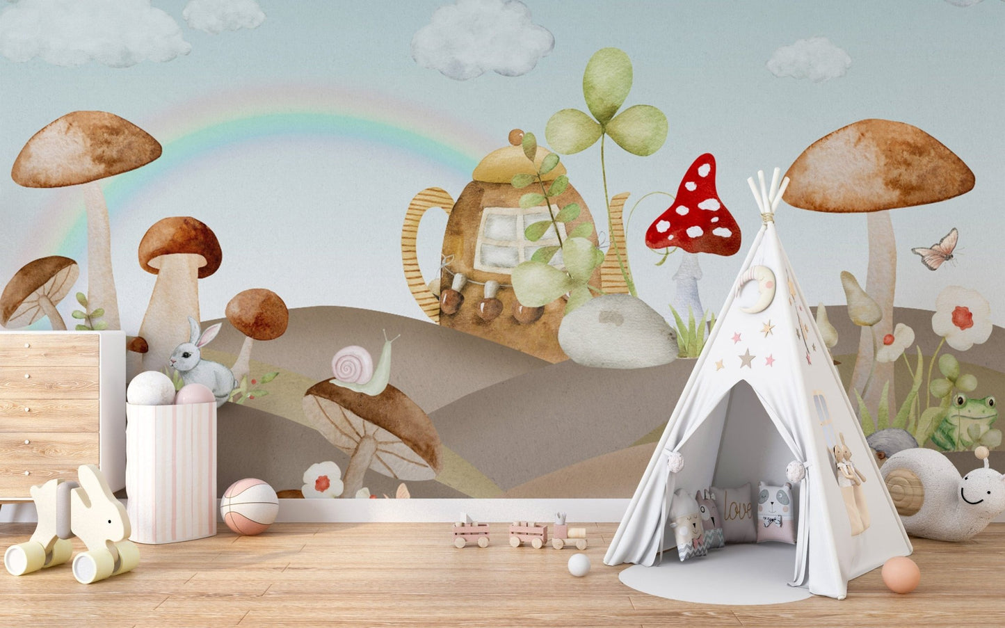 Woodland creatures wallpaper for nursery
