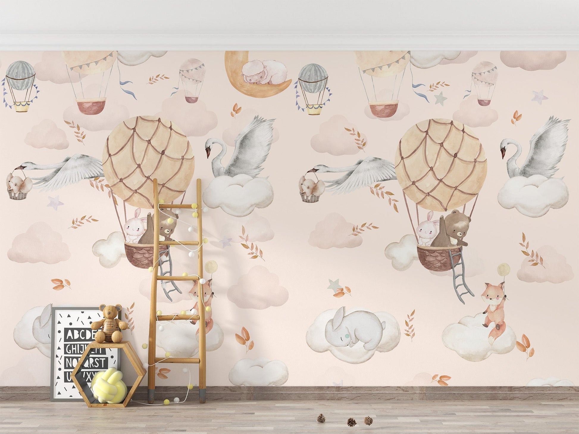 Whimsical Flight Animal Mural - Giffywalls C328