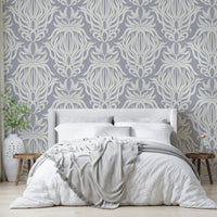 Whimsical floral pattern in soft, muted tones.

