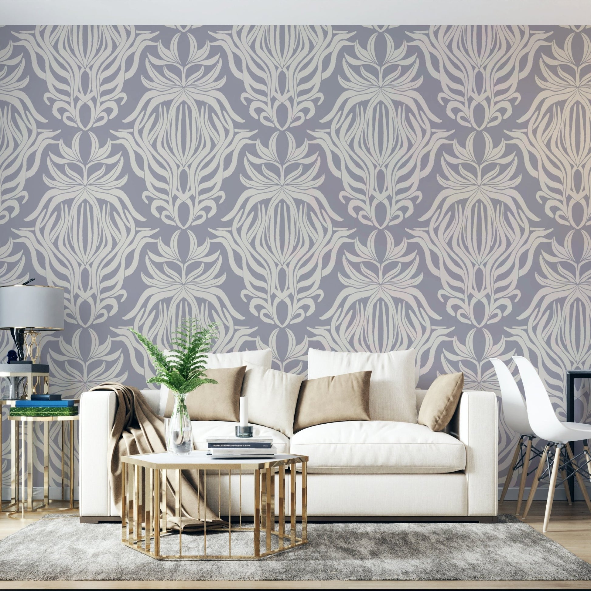 Vibrant floral design wallpaper for a cheerful atmosphere.

