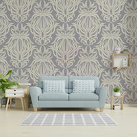 Soft pastel floral tapestry for a calming interior.

