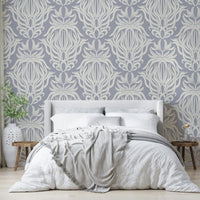 Whimsical floral pattern in soft, muted tones.

