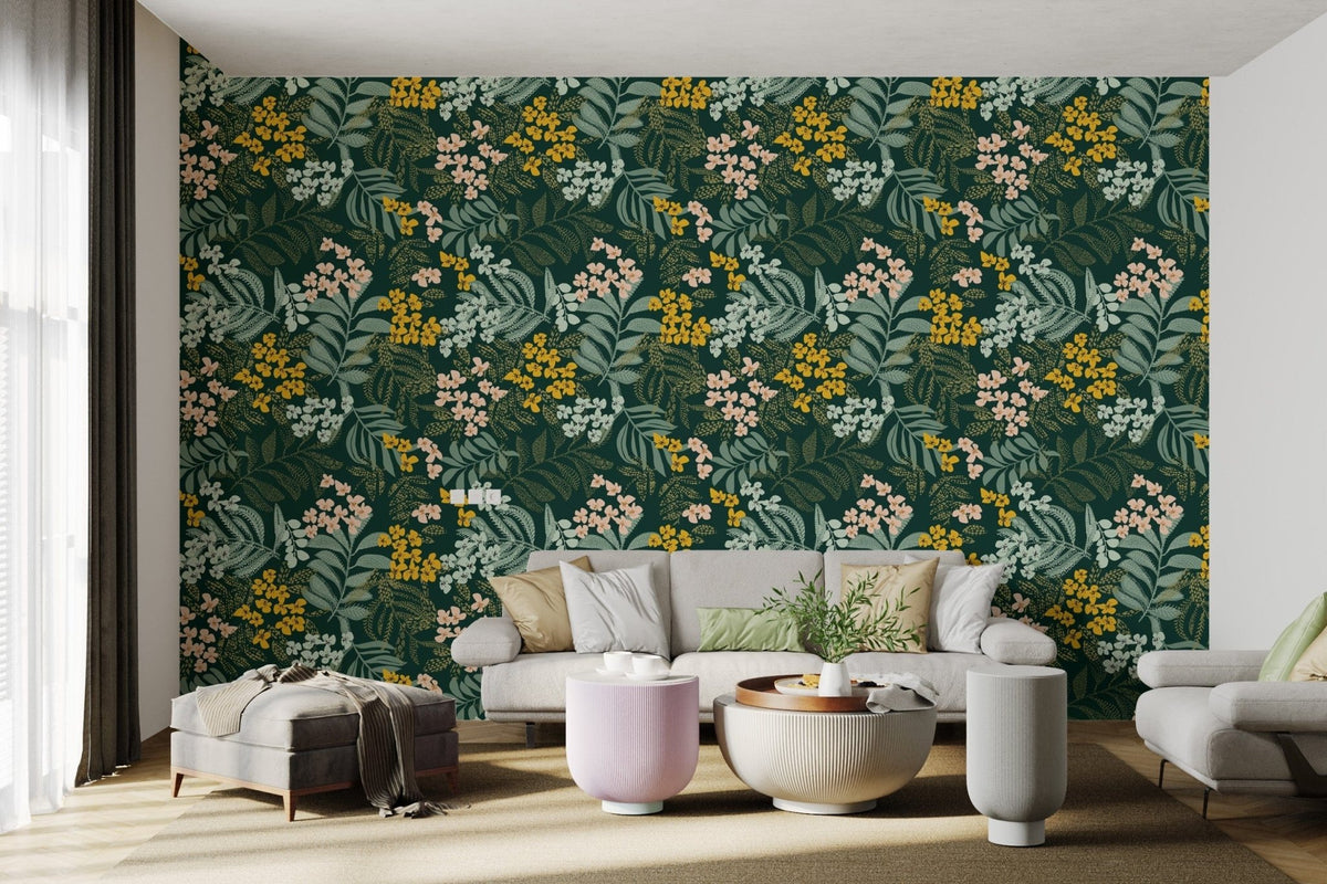 Whimsical Forest Flora Wallpaper Mural, AN08
