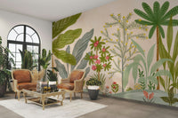 Storybook-style garden mural for cozy rooms


