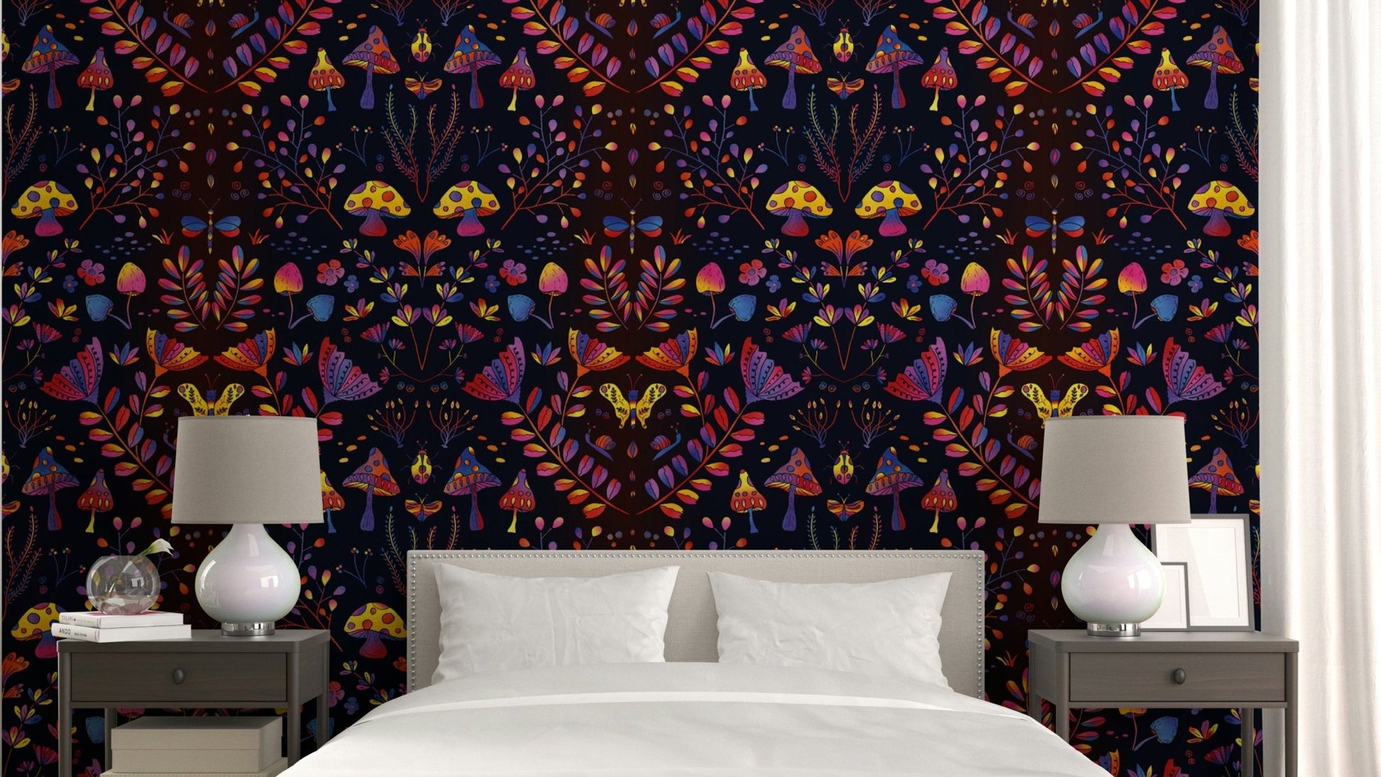 Hand-drawn garden scene with a dreamy, storybook vibe.

