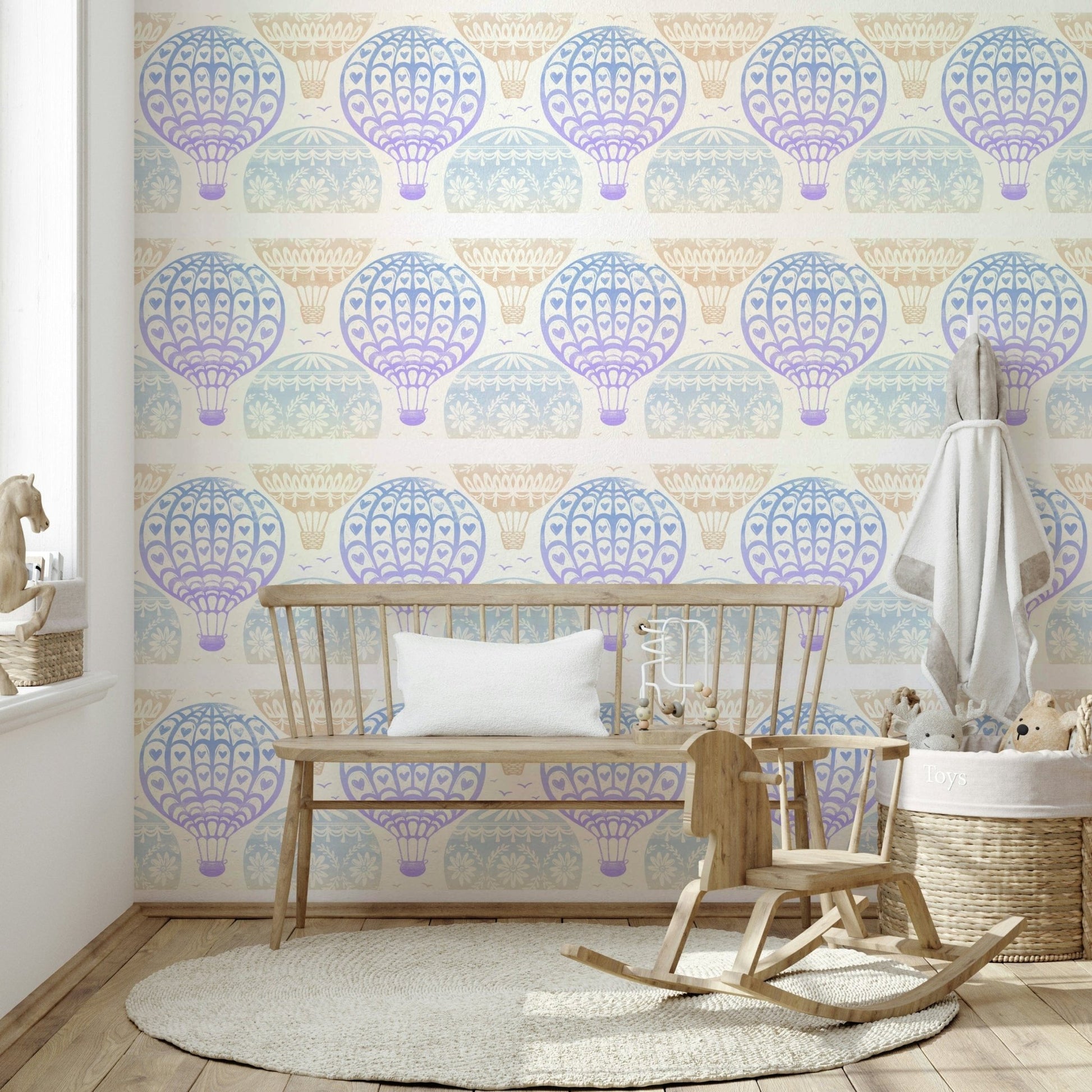 Heart-shaped hot air balloons wallpaper

