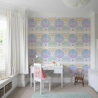Cute hot air balloons in pastel tones wallpaper


