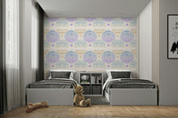 Whimsical sky with hot air balloons wall mural

