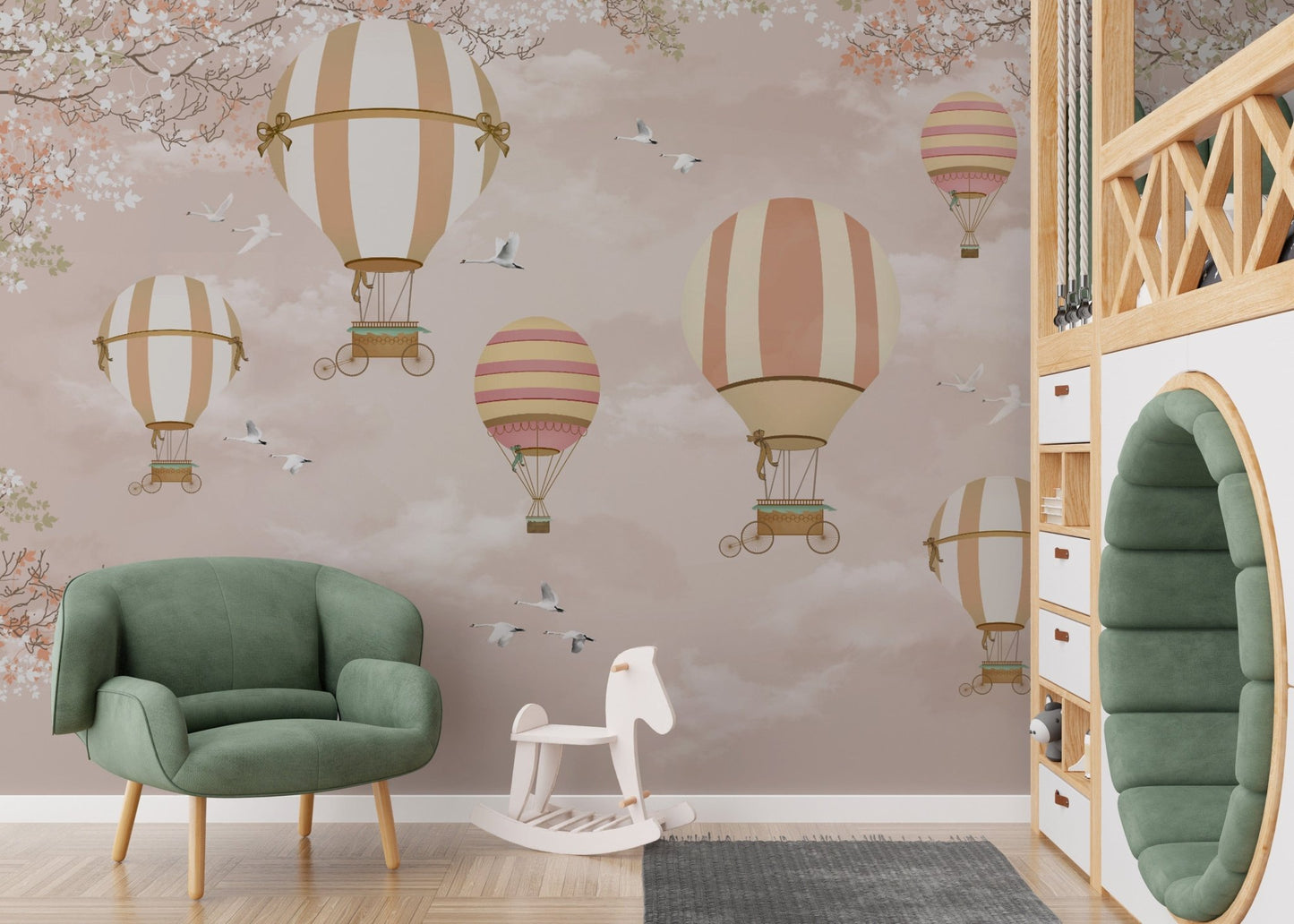 Classic hot air balloon adventure theme
 D260