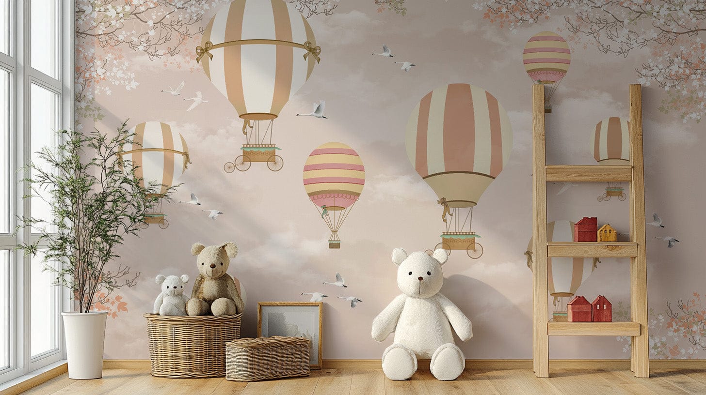 Charming pastel balloon wallpaper mural D260
