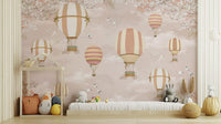 Pastel hot air balloon nursery wallpaper
 D260