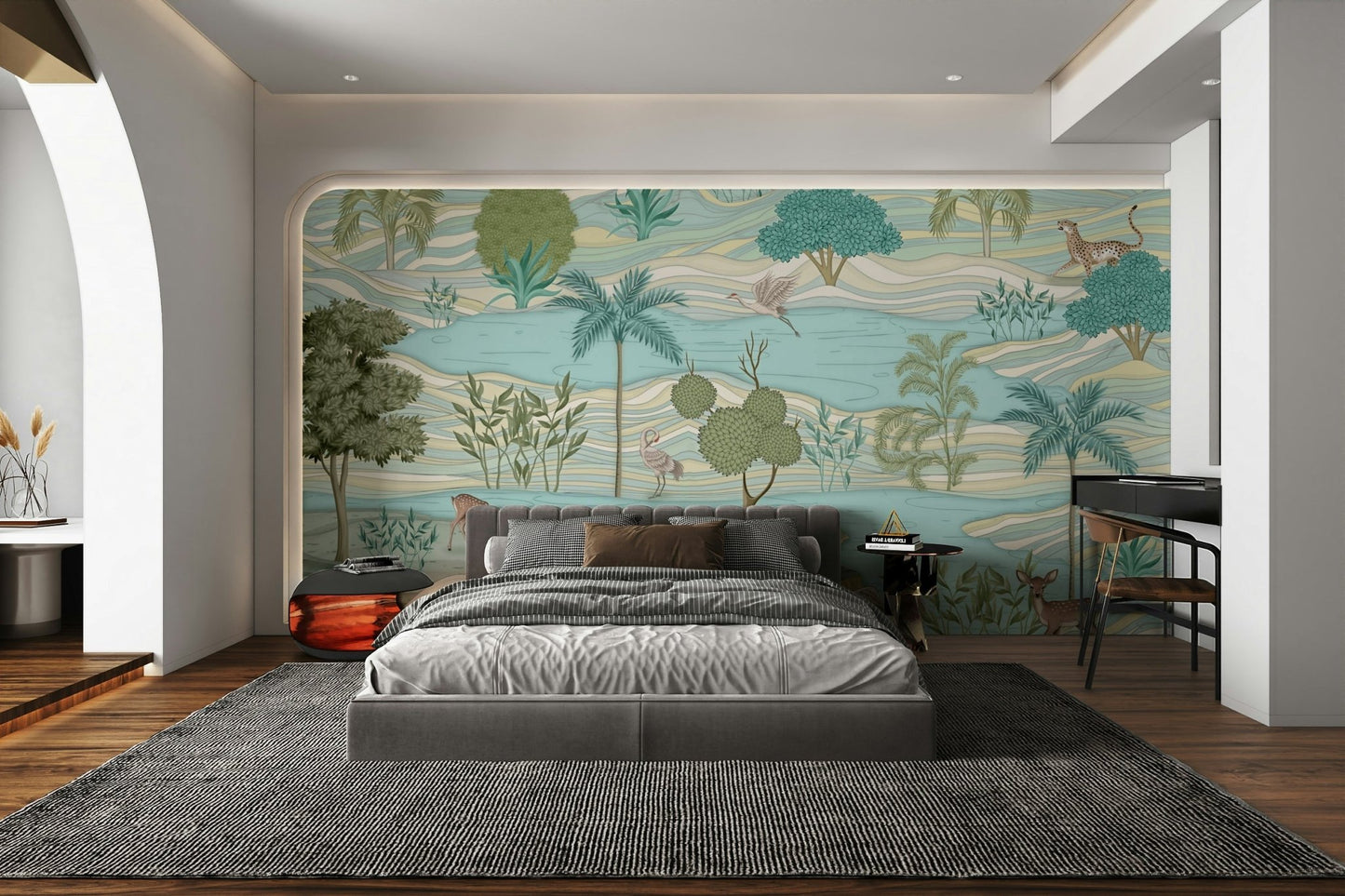 The composition is a fun, whimsical scene.

