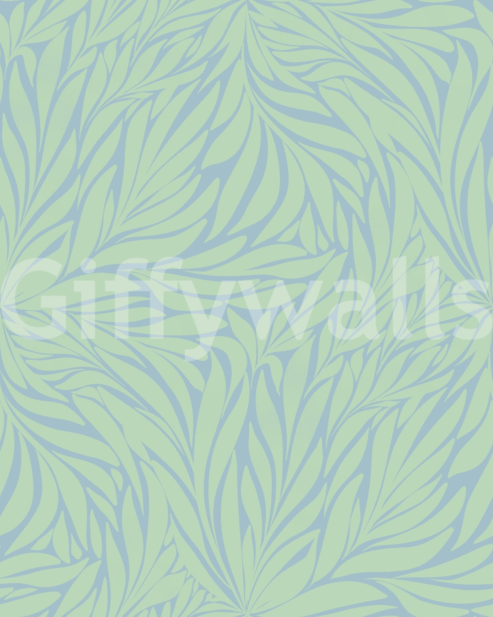Wallpaper for walls with leaf flow

