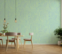 Soft curved leaf mural wallpaper

