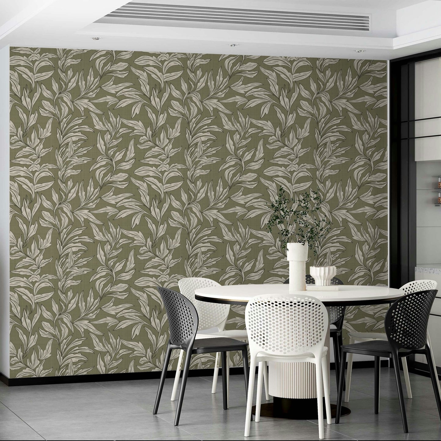 Playful botanical mural wallpaper, GD997