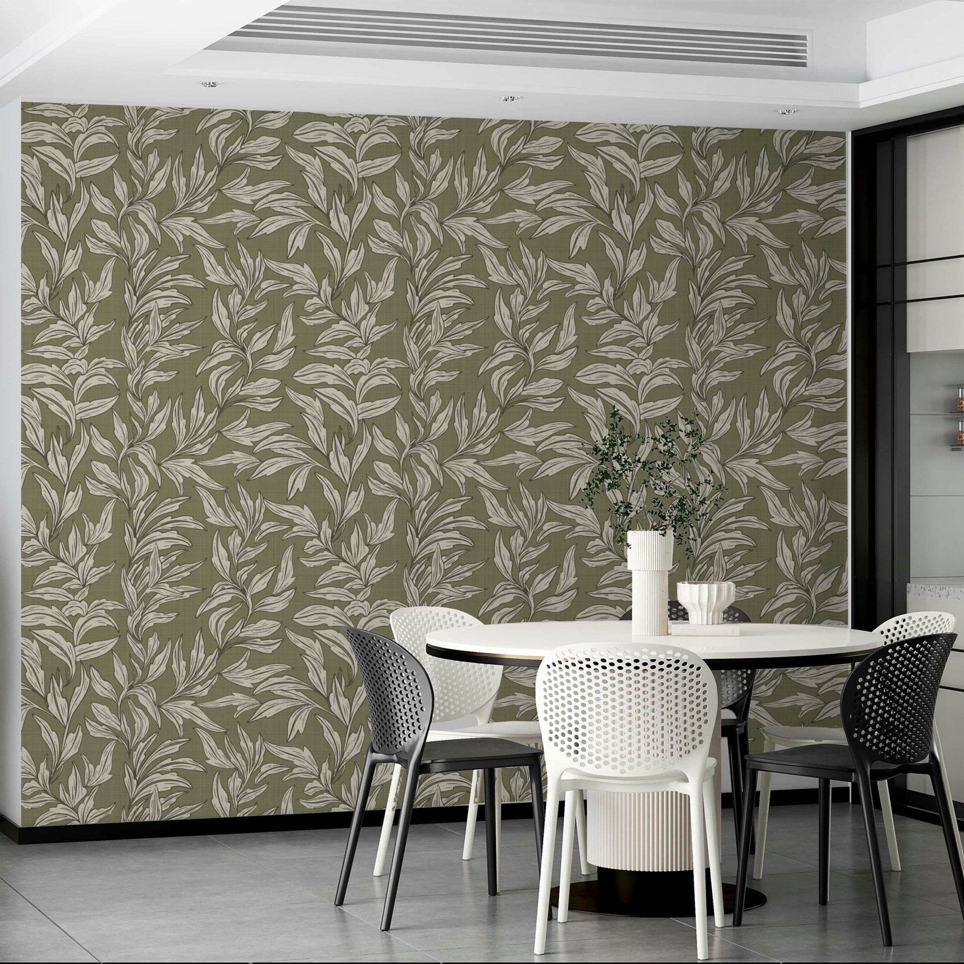Playful botanical mural wallpaper, GD997