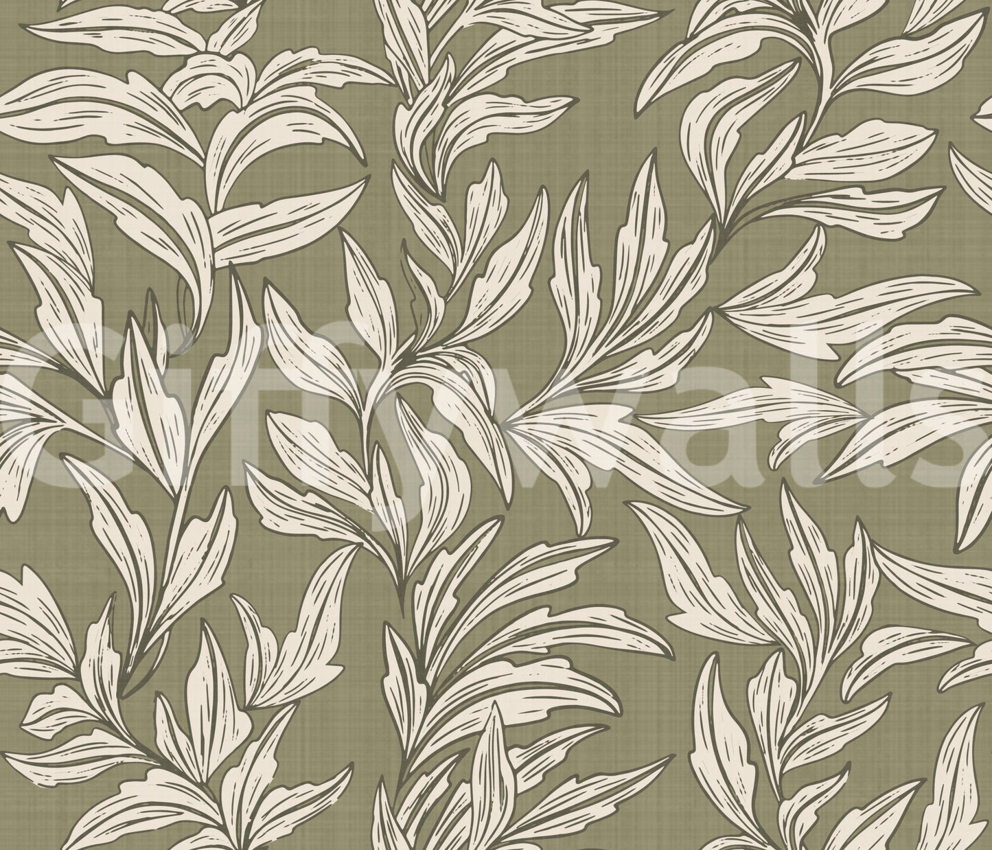 Nature theme wall mural in soft tones, GD997