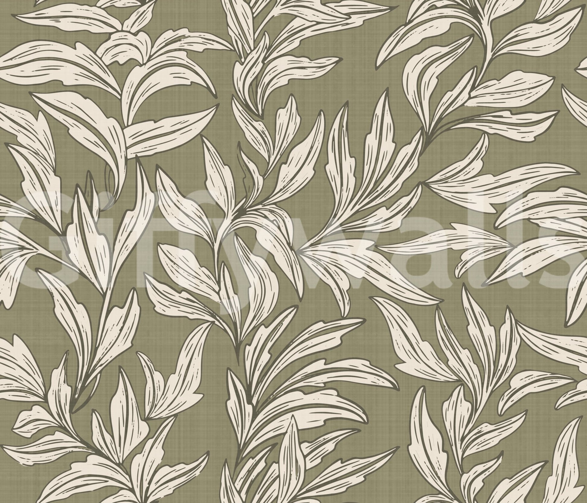Nature theme wall mural in soft tones, GD997