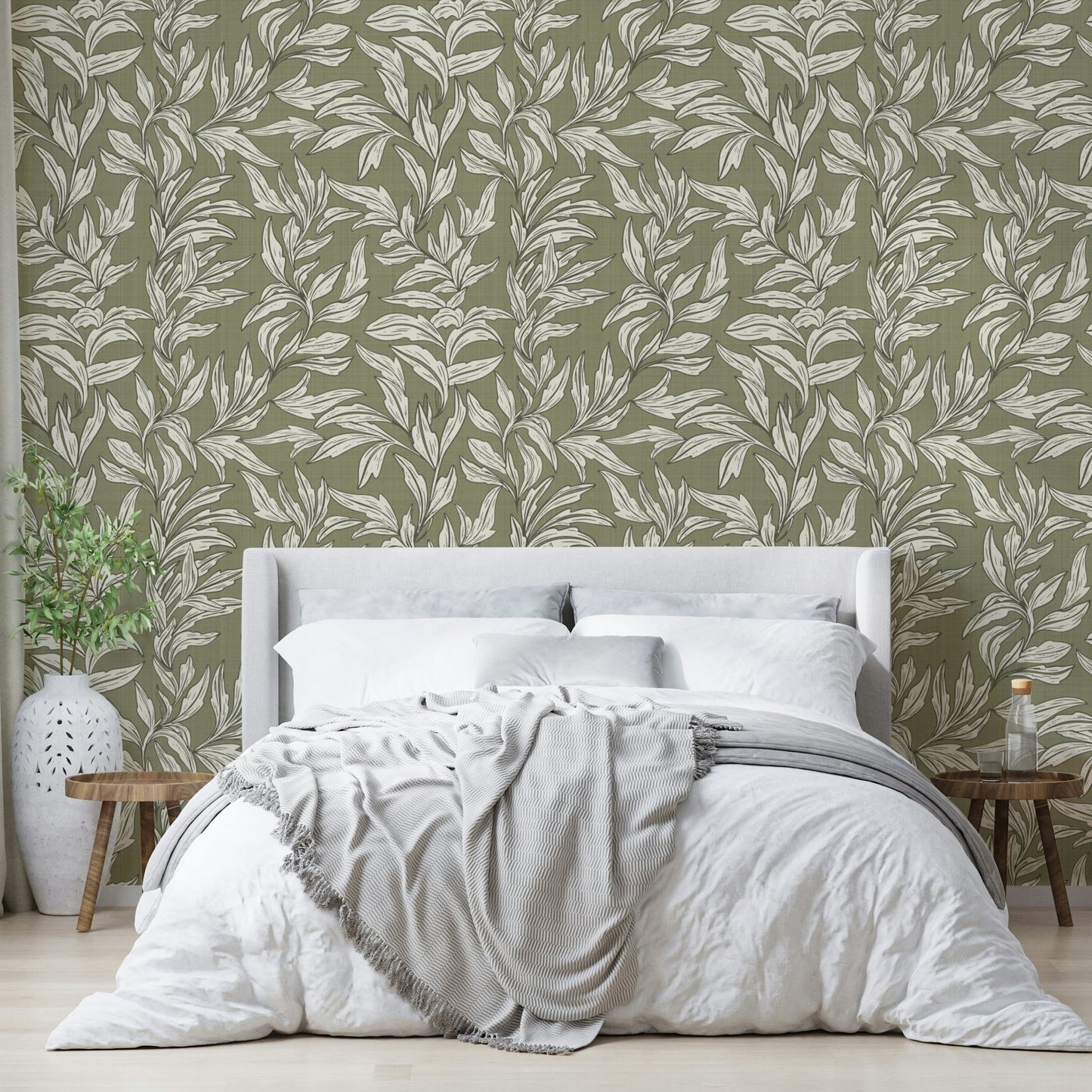Whimsical Leaf Print wall mural, GD997