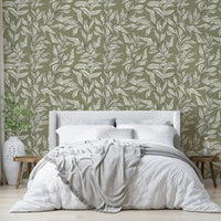 Whimsical Leaf Print wall mural, GD997