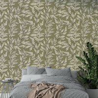 Neutral tone leaf print for interiors, GD997