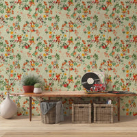 Soft sitting area updated with Whimsical Monkeys Playing Music garden wallpaper, GD8595