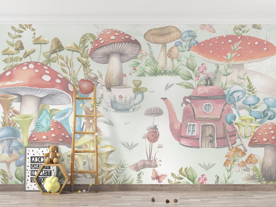 Mushroom Garden wallpaper for kids room, C345