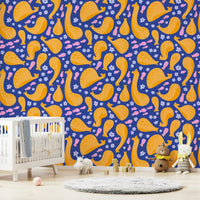 The image shows a pattern of playful sea creatures.

