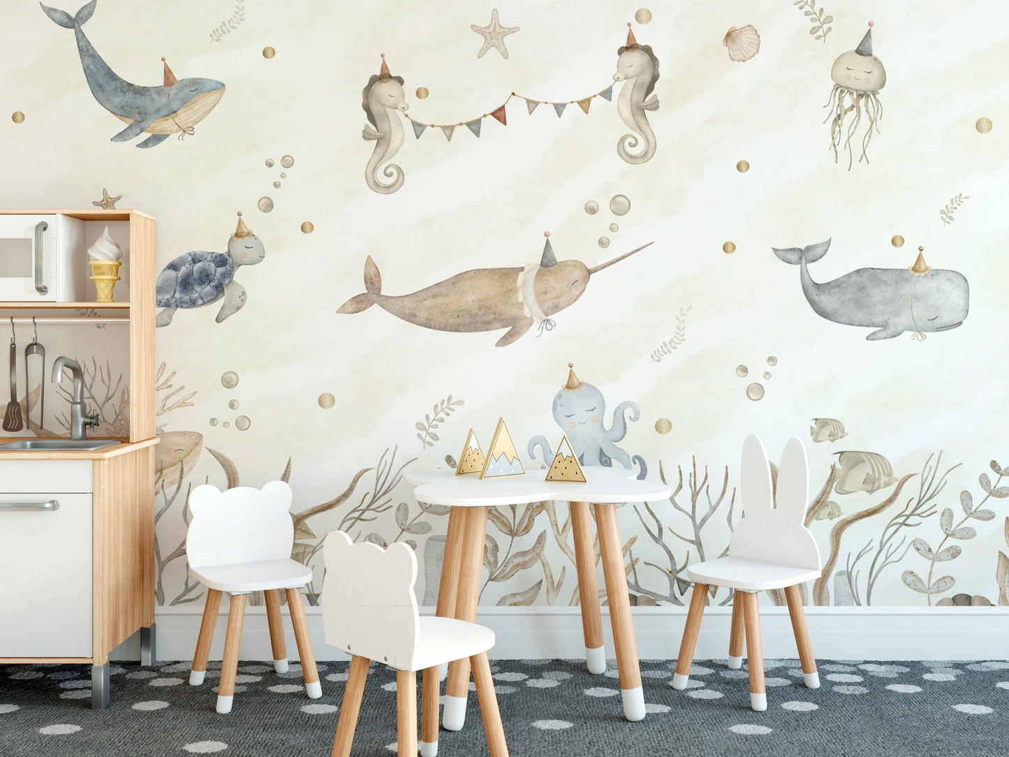 Sea creature wallpaper for nurseries
