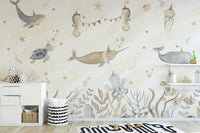 Charming underwater friends wall mural
