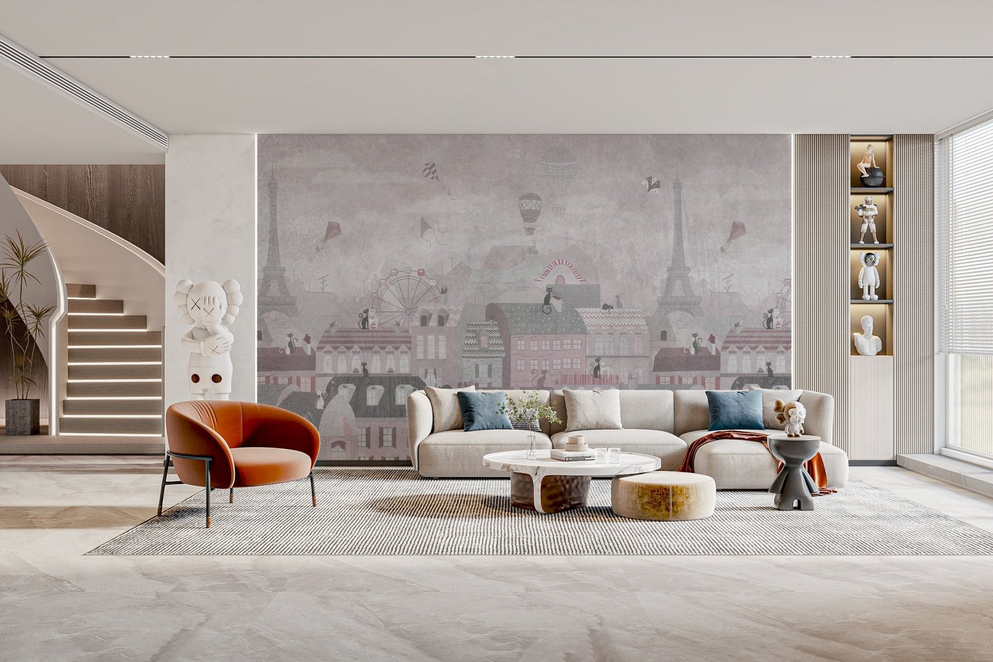 Paris skyline wallpaper with Eiffel Tower
