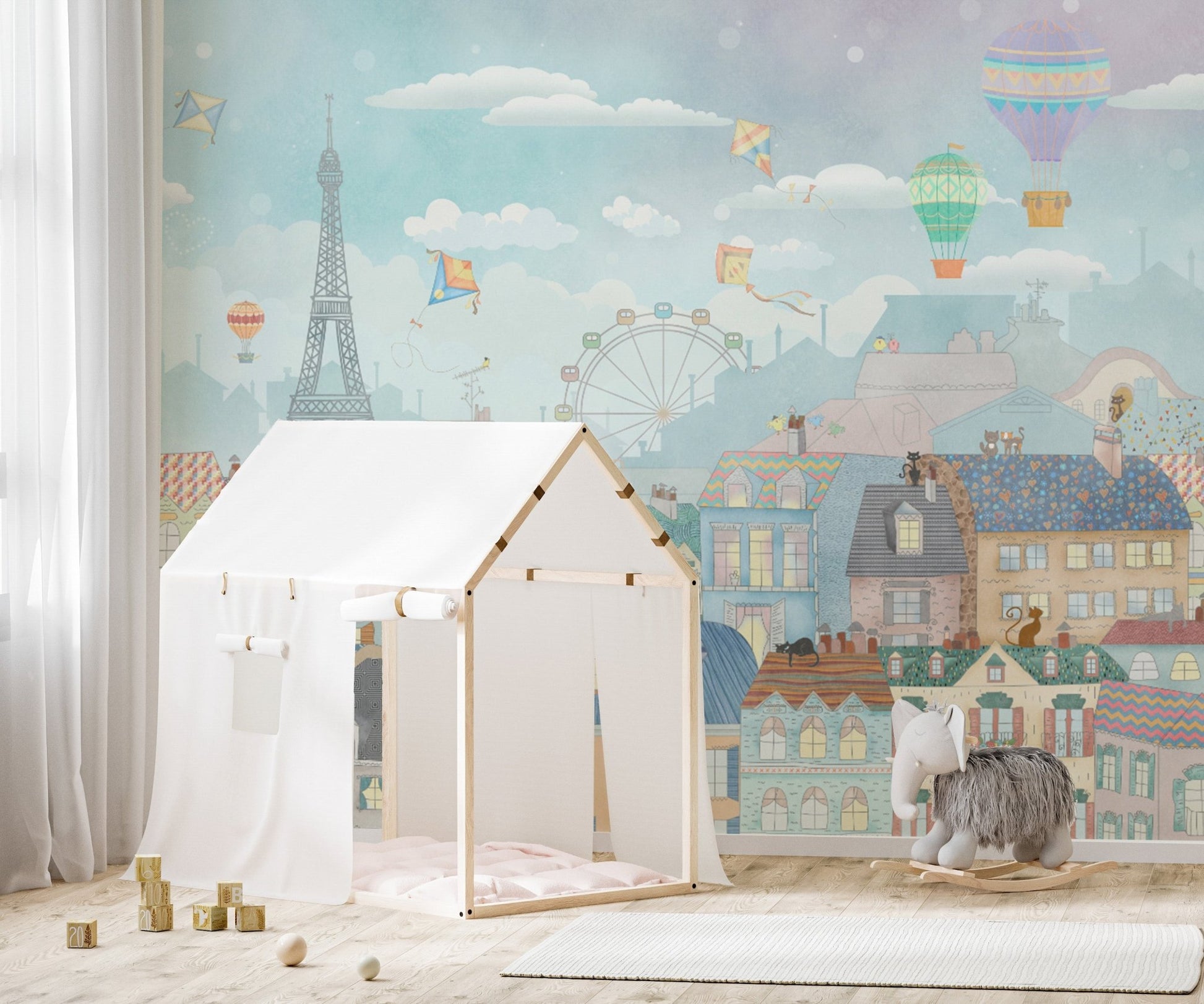 Charming Parisian rooftops and Eiffel Tower
