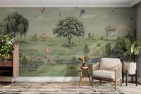 Girl reading under tree in park wallpaper

