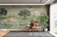 Romantic couple on bench by the pond

