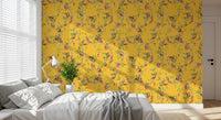 Sunlit bedroom corner lifted by the playful detail of this monkey garden wallpaper, GD8594