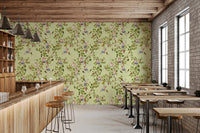 Café  with the Whimsical Rococo Monkeys Vineyard Garden Green Wallpaper., GD8589