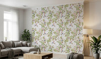 Open lounge corner lifted by whimsical wine festival monkey wallpaper charm