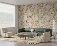 Add charm to your apartment lounge with Whimsical Rococo Monkeys Pink Wallpaper.