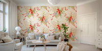 Light pastel rose wall design close-up

