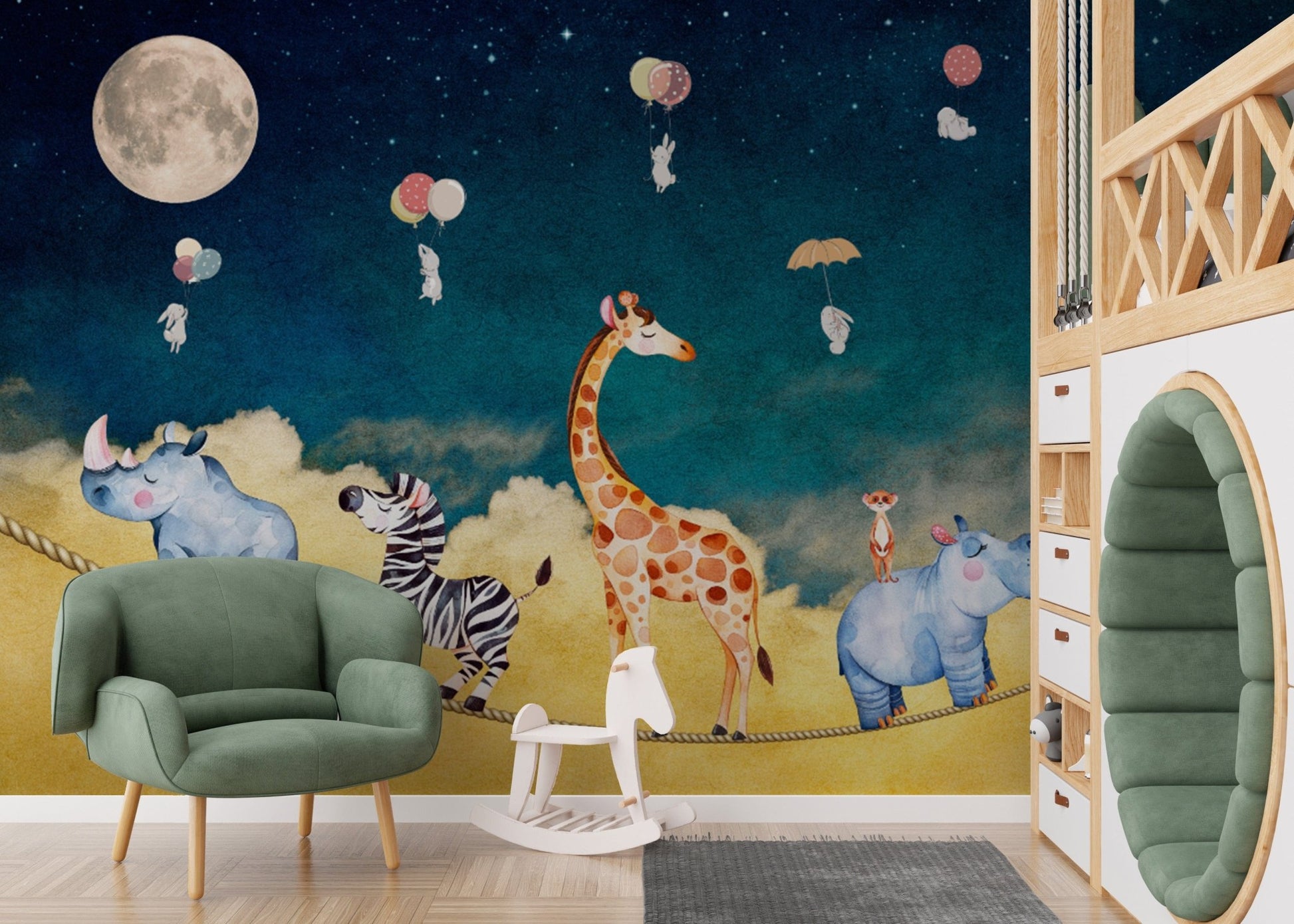Safari wallpaper featuring giraffes and zebras
 D248